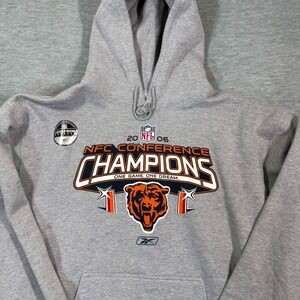 Reebok Hoodie Men's XL Gray Chicago Bears 2006 NFC Champions NFL Pullover Team